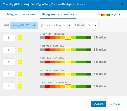 Classify dialog box Classify dialog box